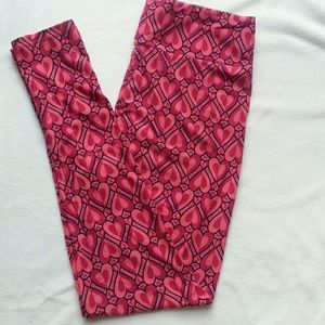New LuLaRoe TC pink hearts leggings